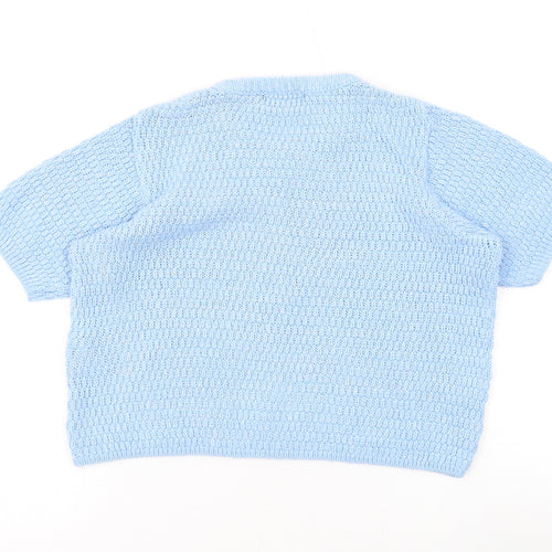 New Look Womens Blue Round Neck Acrylic Pullover Jumper Size 6