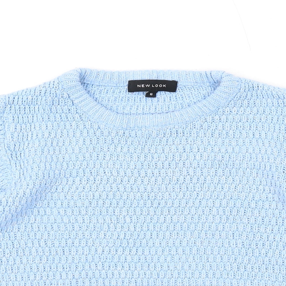 New Look Womens Blue Round Neck Acrylic Pullover Jumper Size 6