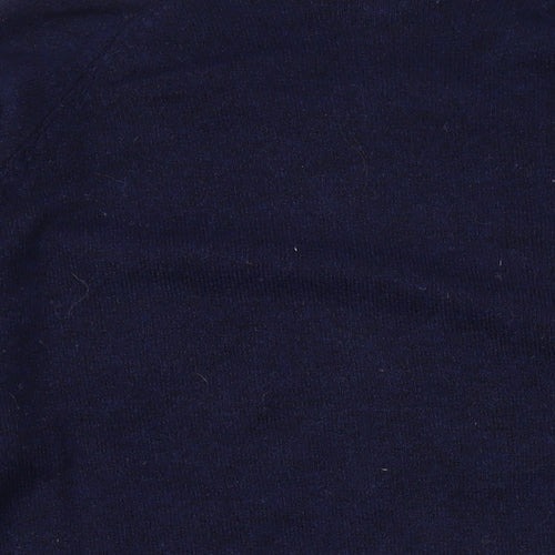 Monsoon Womens Blue Round Neck Geometric Acrylic Pullover Jumper Size M