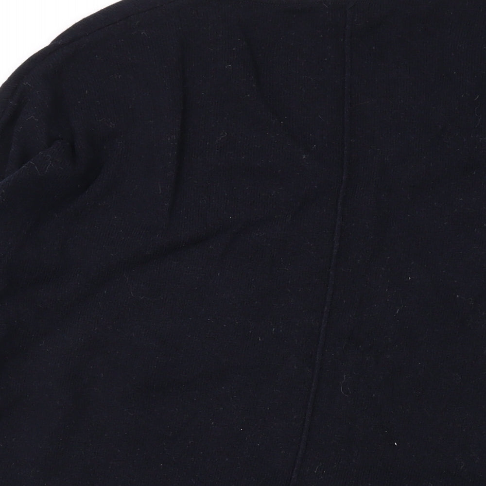 Mint Velvet Womens Black V-Neck Geometric Cotton Pullover Jumper Size S