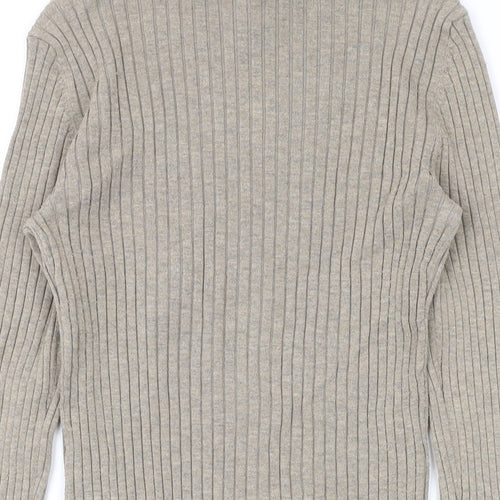 H&M Womens Brown Mock Neck Polyester Pullover Jumper Size XS