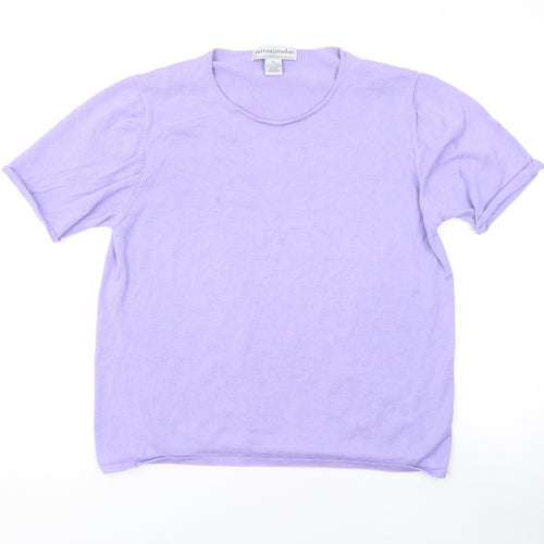 Sutton Studio Womens Purple Scoop Neck Cotton Pullover Jumper Size XL