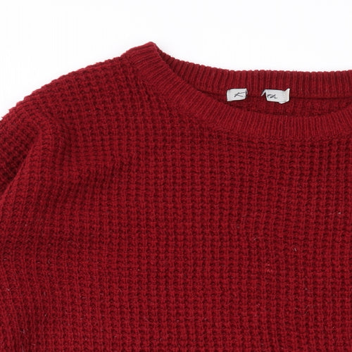 ASOS Womens Red Round Neck Acrylic Pullover Jumper Size 10