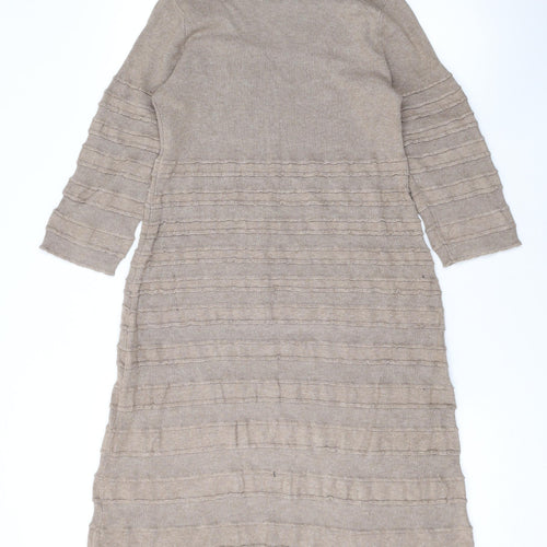 Kaliko Womens Brown Viscose A-Line Size 14 Scoop Neck Pullover