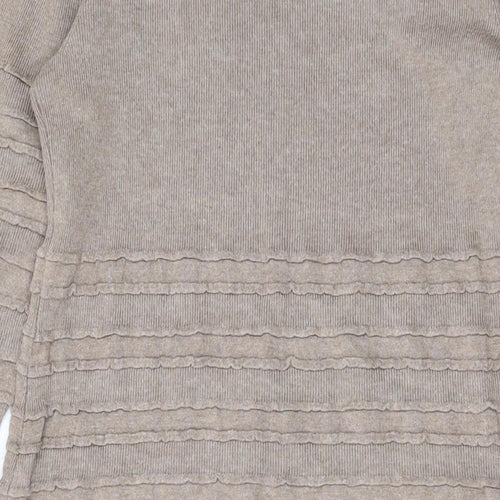 Kaliko Womens Brown Viscose A-Line Size 14 Scoop Neck Pullover