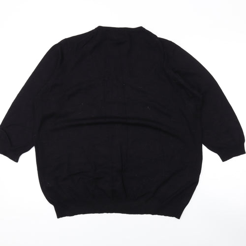 Marks and Spencer Womens Black V-Neck Viscose Pullover Jumper Size 24