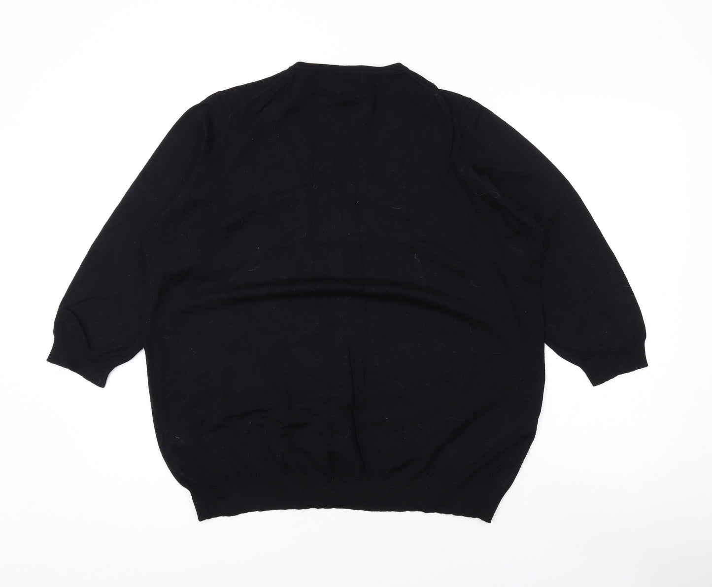 Marks and Spencer Womens Black V-Neck Viscose Pullover Jumper Size 24