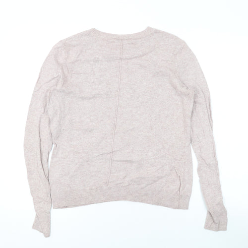 Mint Velvet Womens Pink Round Neck Cotton Pullover Jumper Size 10