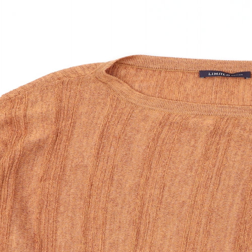 Marks and Spencer Womens Orange Round Neck Viscose Pullover Jumper Size 10
