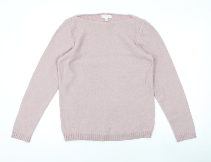 Gharani Strok Womens Pink Round Neck Nylon Pullover Jumper Size L