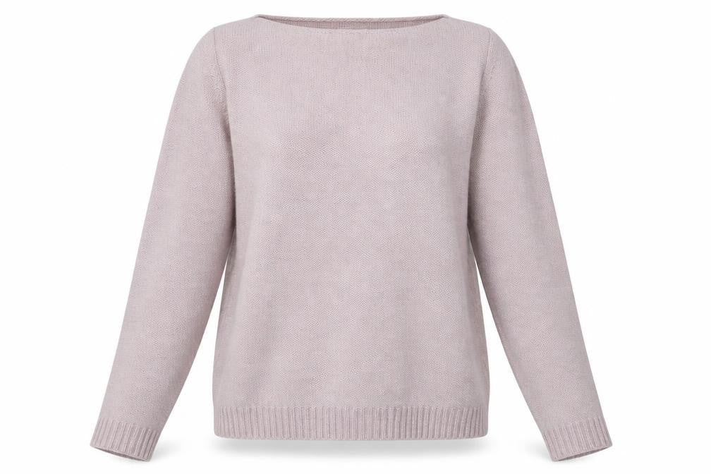 Front view of Gharani Strok women’s pink round neck nylon jumper, size L