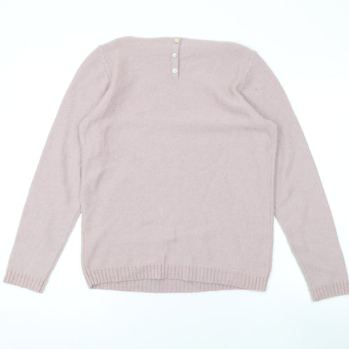 Gharani Strok Womens Pink Round Neck Nylon Pullover Jumper Size L