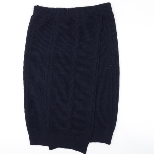 Marks and Spencer Womens Blue Acrylic Straight & Pencil Skirt Size M