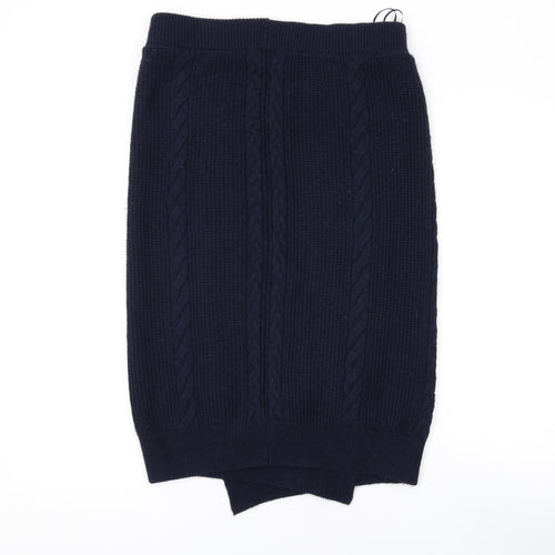 Marks and Spencer Womens Blue Acrylic Straight & Pencil Skirt Size M
