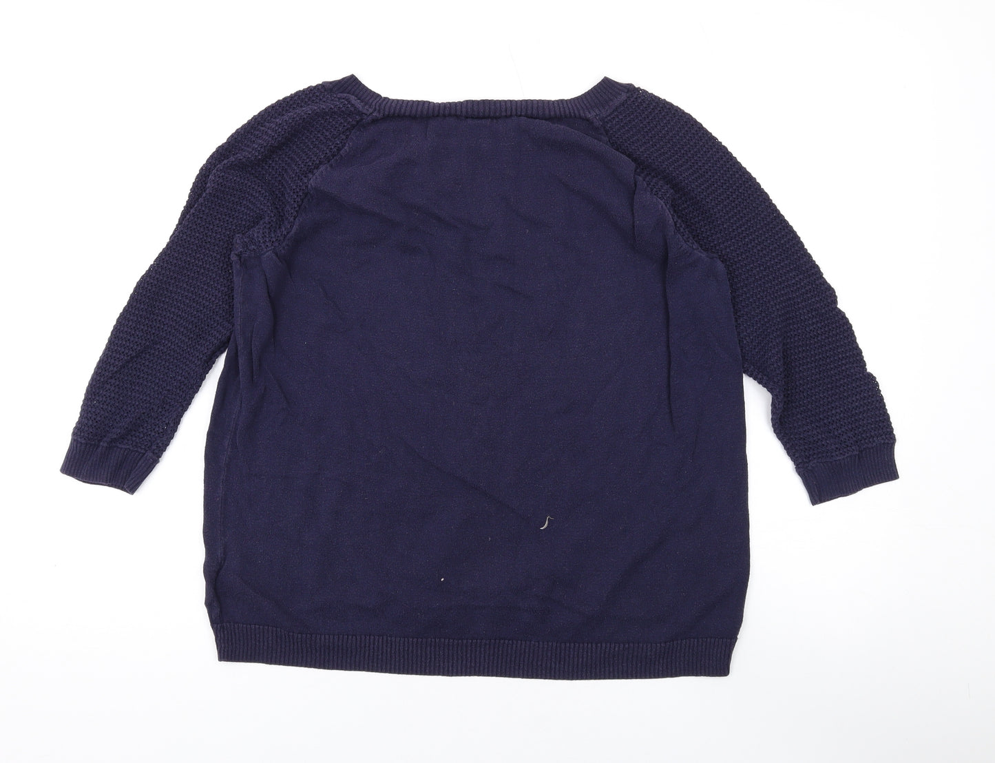 Gap Womens Blue Boat Neck Cotton Pullover Jumper Size M