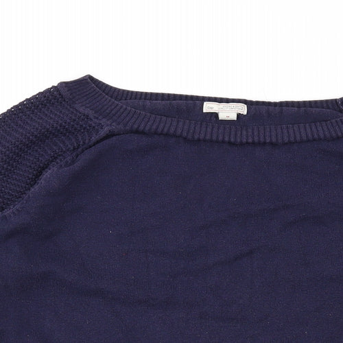 Gap Womens Blue Boat Neck Cotton Pullover Jumper Size M