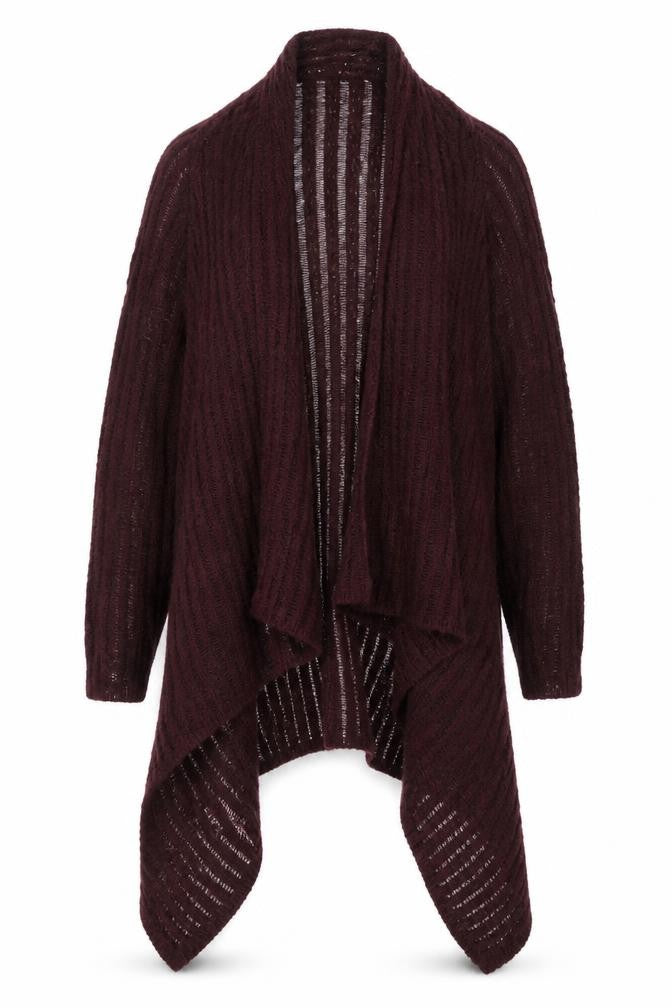 Marks and Spencer Womens Red V-Neck Acrylic Cape Jumper Size 16