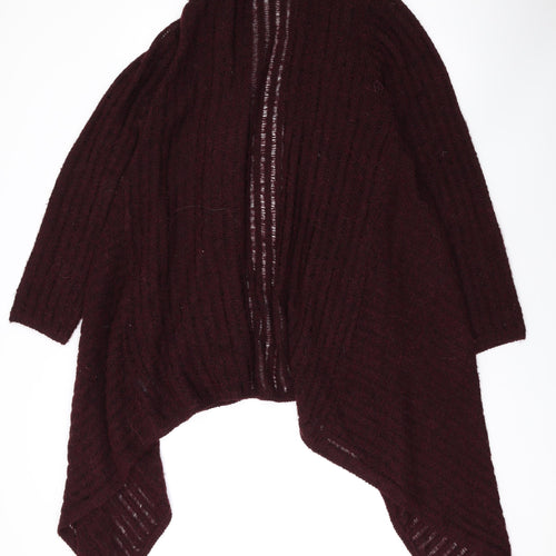 Marks and Spencer Womens Red V-Neck Acrylic Cape Jumper Size 16