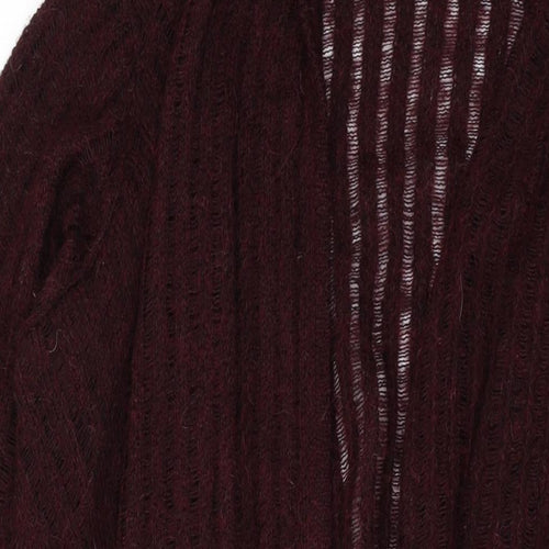 Marks and Spencer Womens Red V-Neck Acrylic Cape Jumper Size 16