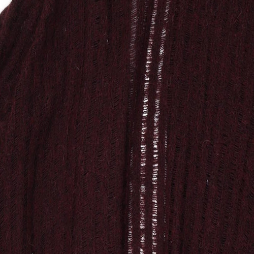 Marks and Spencer Womens Red V-Neck Acrylic Cape Jumper Size 16