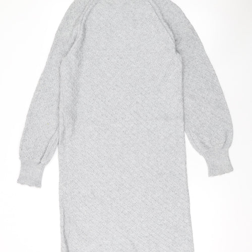 Object Womens Grey Round Neck Viscose Pullover Jumper Size S