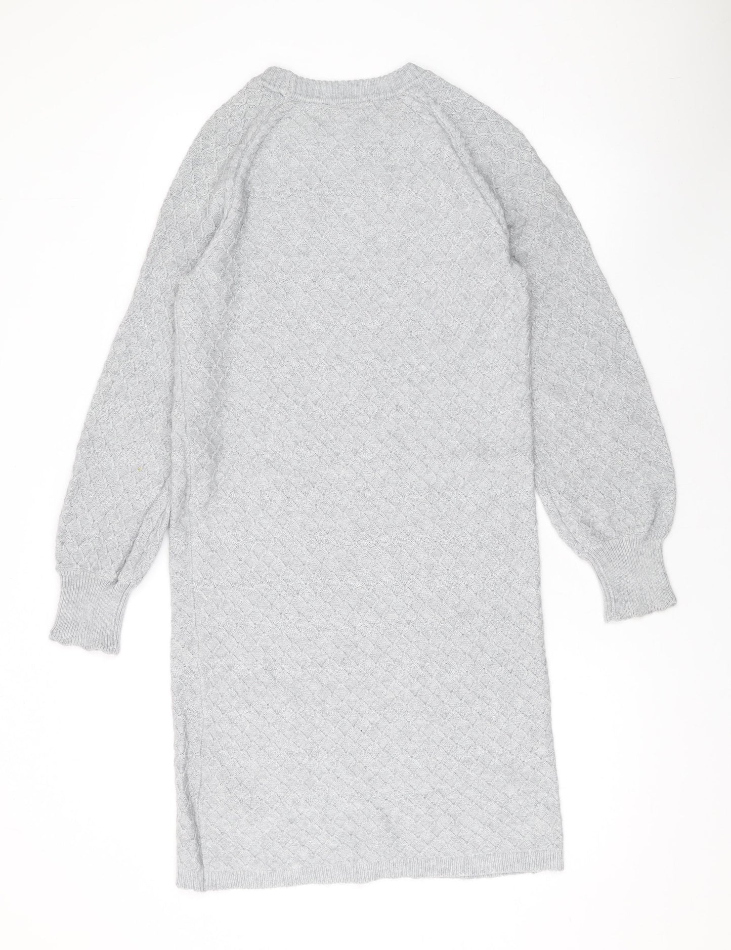 Object Womens Grey Round Neck Viscose Pullover Jumper Size S