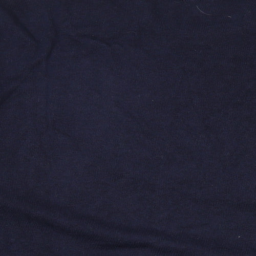Little Miss Womens Blue Round Neck Cotton Pullover Jumper Size M