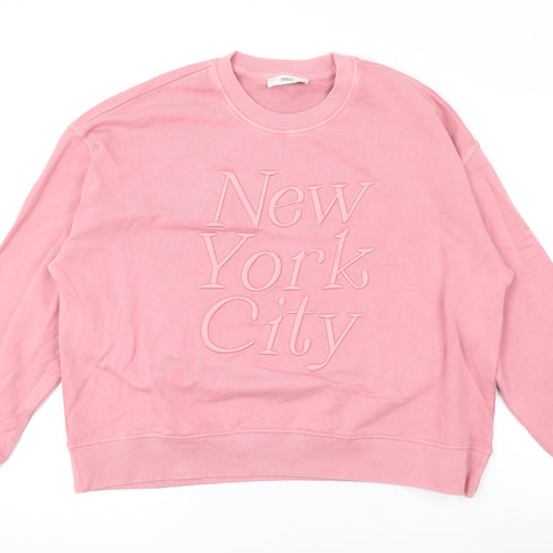 Marks and Spencer Womens Pink Cotton Pullover Sweatshirt Size L Pullover - New York City
