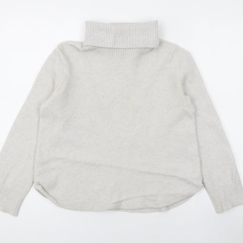 The White Company Womens Beige Roll Neck Cashmere Pullover Jumper Size L