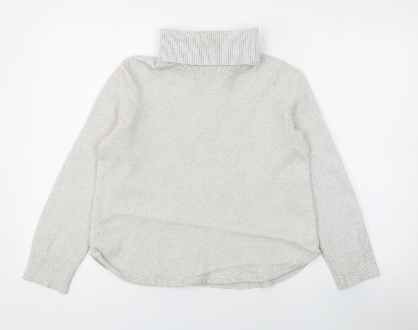 The White Company Womens Beige Roll Neck Cashmere Pullover Jumper Size L