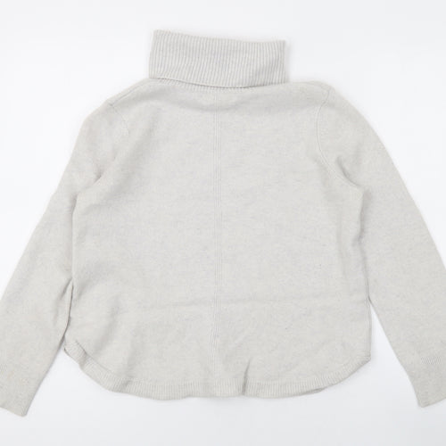 The White Company Womens Beige Roll Neck Cashmere Pullover Jumper Size L