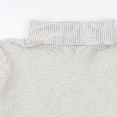 The White Company Womens Beige Roll Neck Cashmere Pullover Jumper Size L