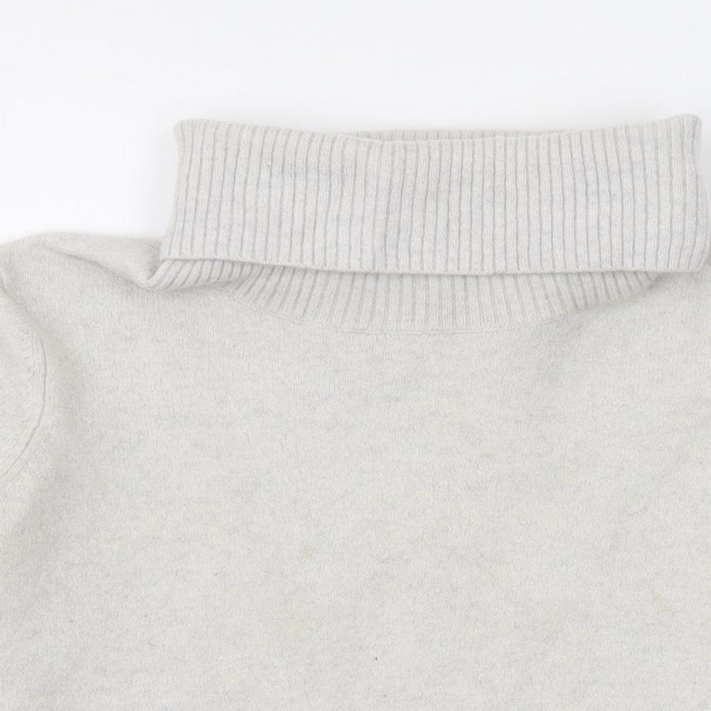 The White Company Womens Beige Roll Neck Cashmere Pullover Jumper Size L