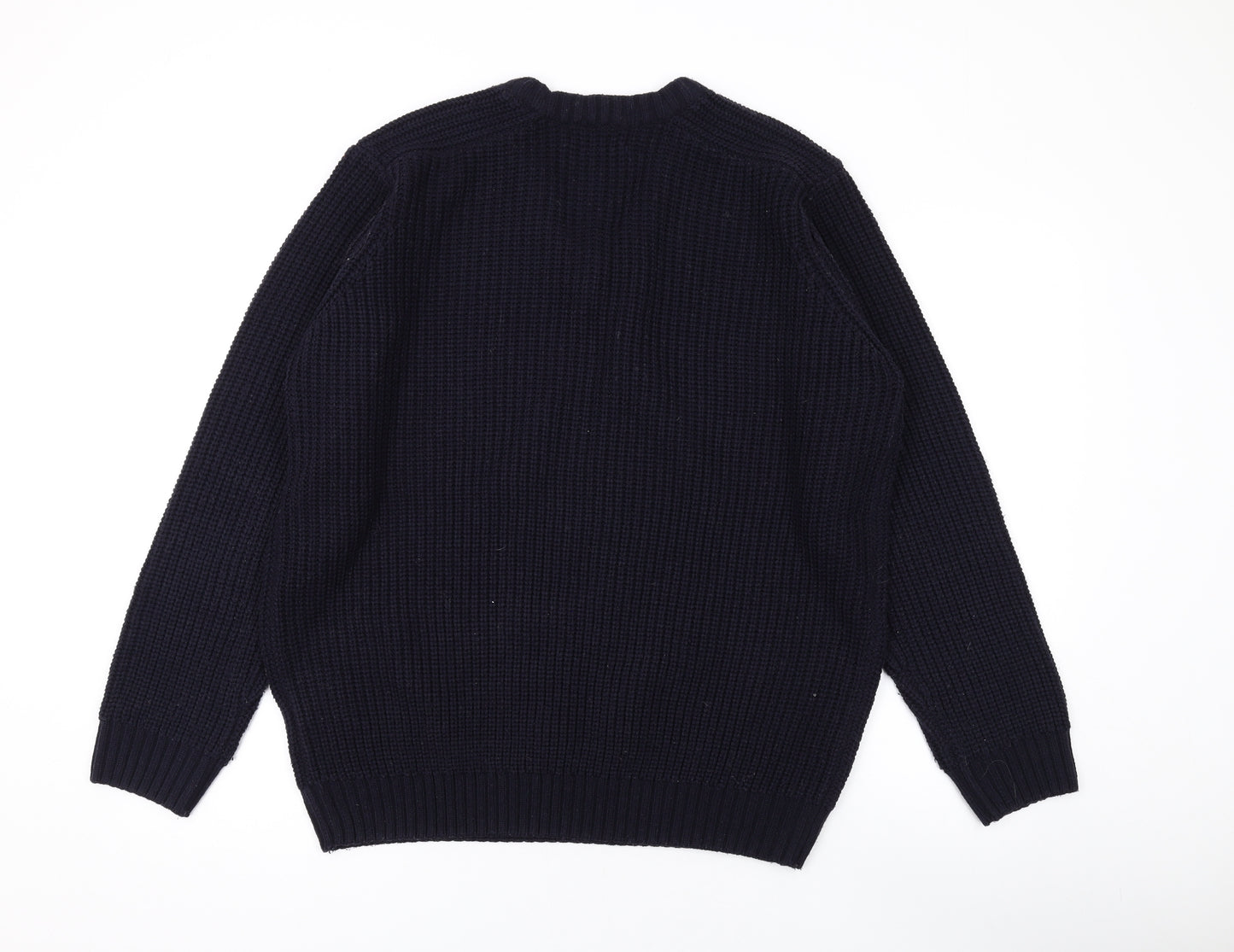 P.G.Field Mens Black V-Neck Acrylic Pullover Jumper Size L Long Sleeve