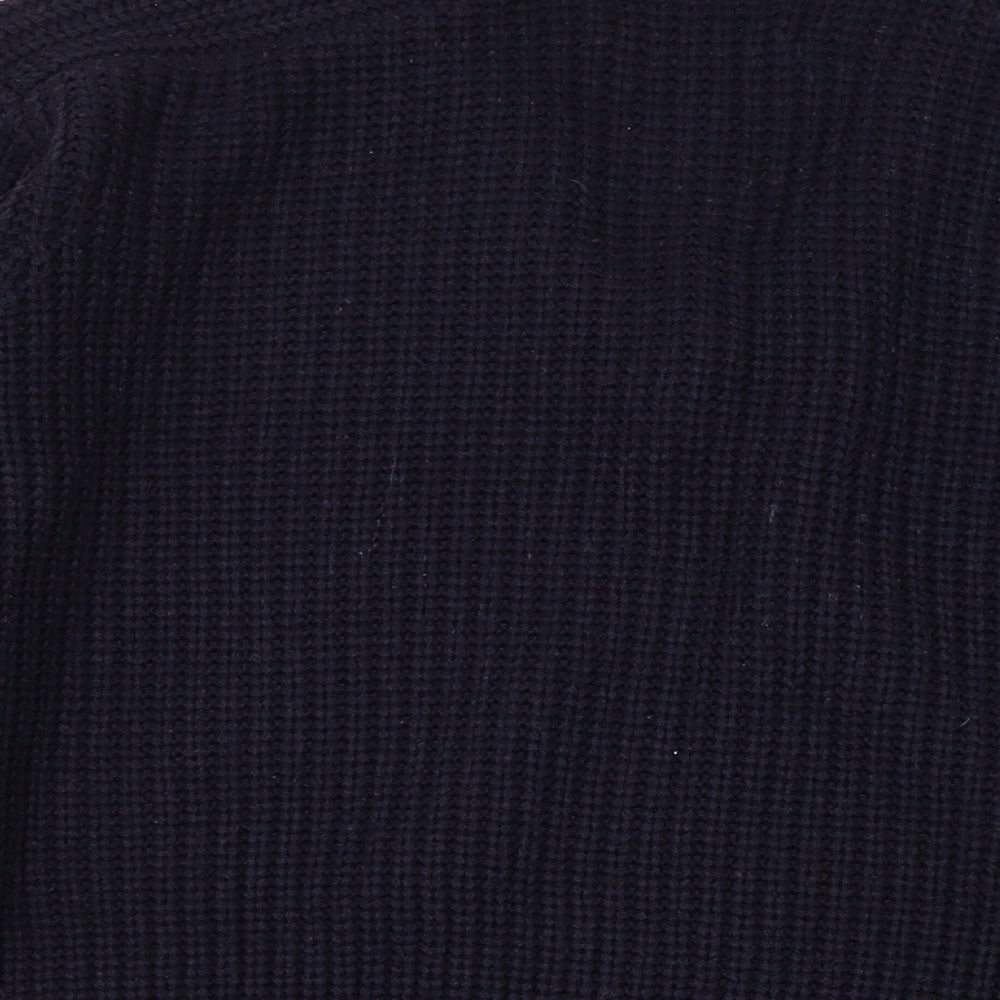 P.G.Field Mens Black V-Neck Acrylic Pullover Jumper Size L Long Sleeve