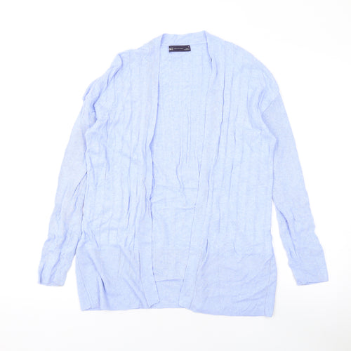 Marks and Spencer Womens Blue V-Neck Viscose Cape Jumper Size M