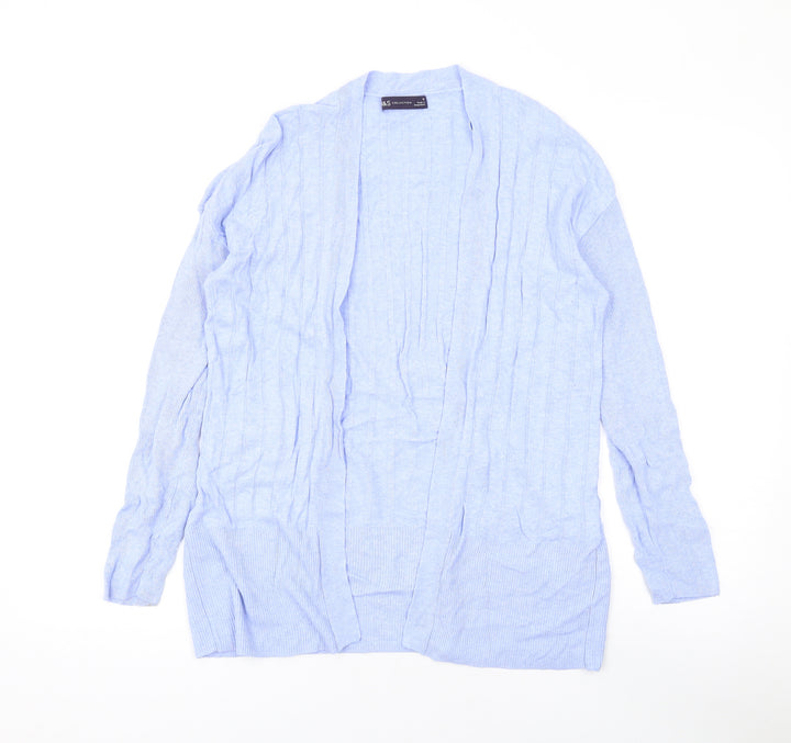 Marks and Spencer Womens Blue V-Neck Viscose Cape Jumper Size M