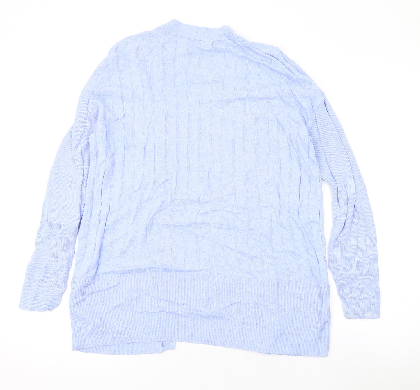 Marks and Spencer Womens Blue V-Neck Viscose Cape Jumper Size M