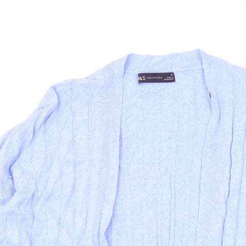 Marks and Spencer Womens Blue V-Neck Viscose Cape Jumper Size M