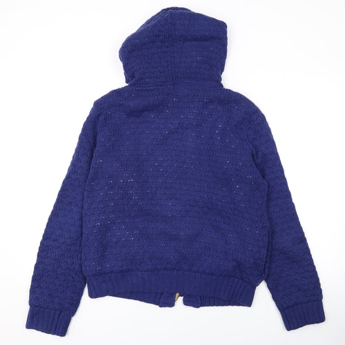 Pull&Bear Mens Blue Jacket Coatigan Size L Hook & Eye
