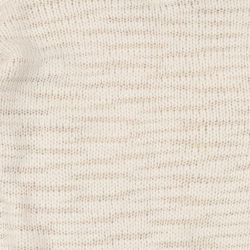 New Look Womens Beige Round Neck Acrylic Pullover Jumper Size 6