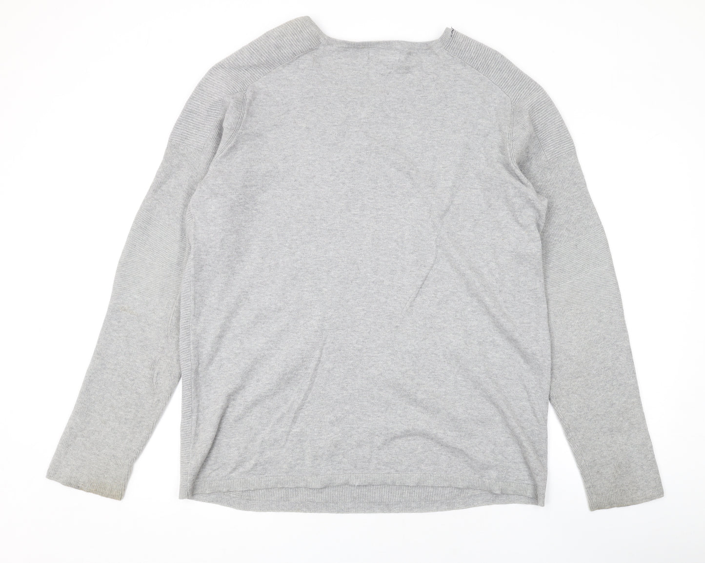 River Island Mens Grey Round Neck Acrylic Pullover Jumper Size XL Long Sleeve