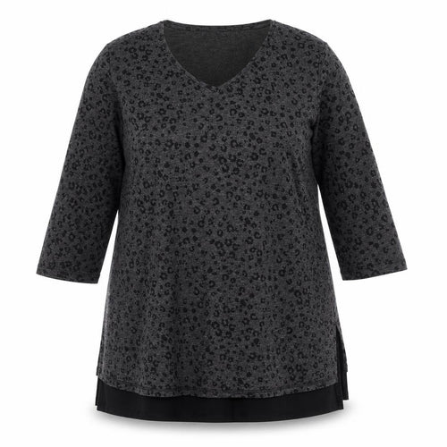 Yours Womens Green Animal Print Cotton A-Line Size 16 V-Neck Pullover - Leopard Print
