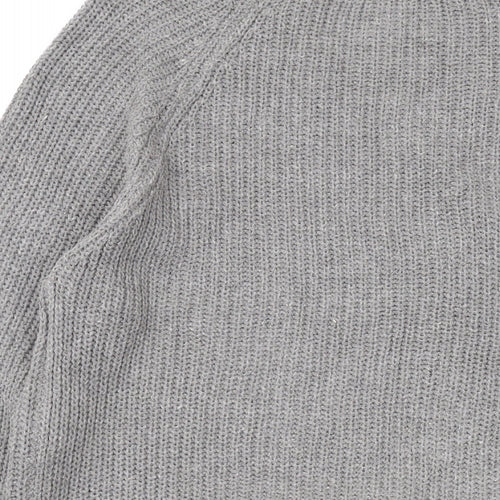 New Look Womens Grey Round Neck Cotton Pullover Jumper Size M