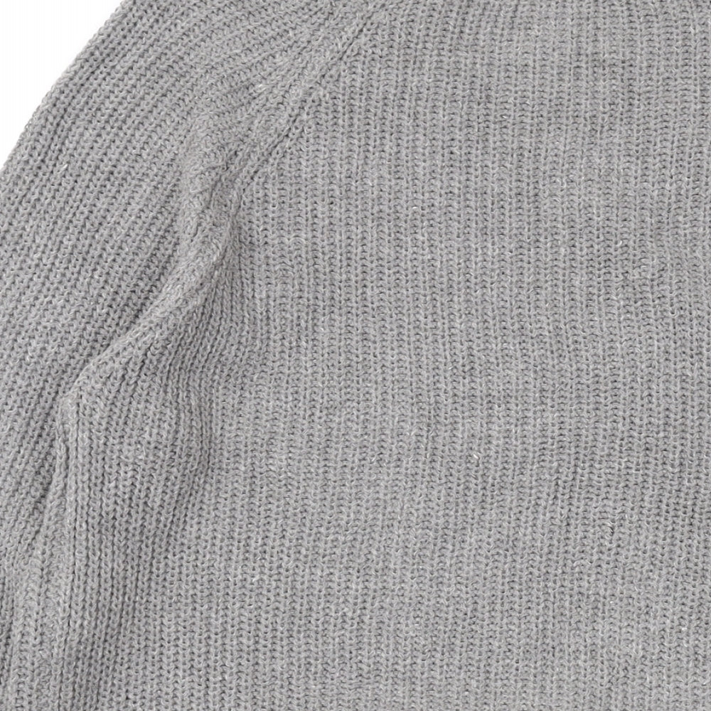 New Look Womens Grey Round Neck Cotton Pullover Jumper Size M