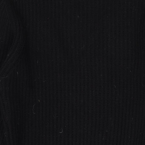 Brave Soul Womens Black V-Neck Acrylic Pullover Jumper Size M