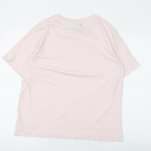 Harvard Womens Pink Cotton Basic T-Shirt Size 8 Round Neck