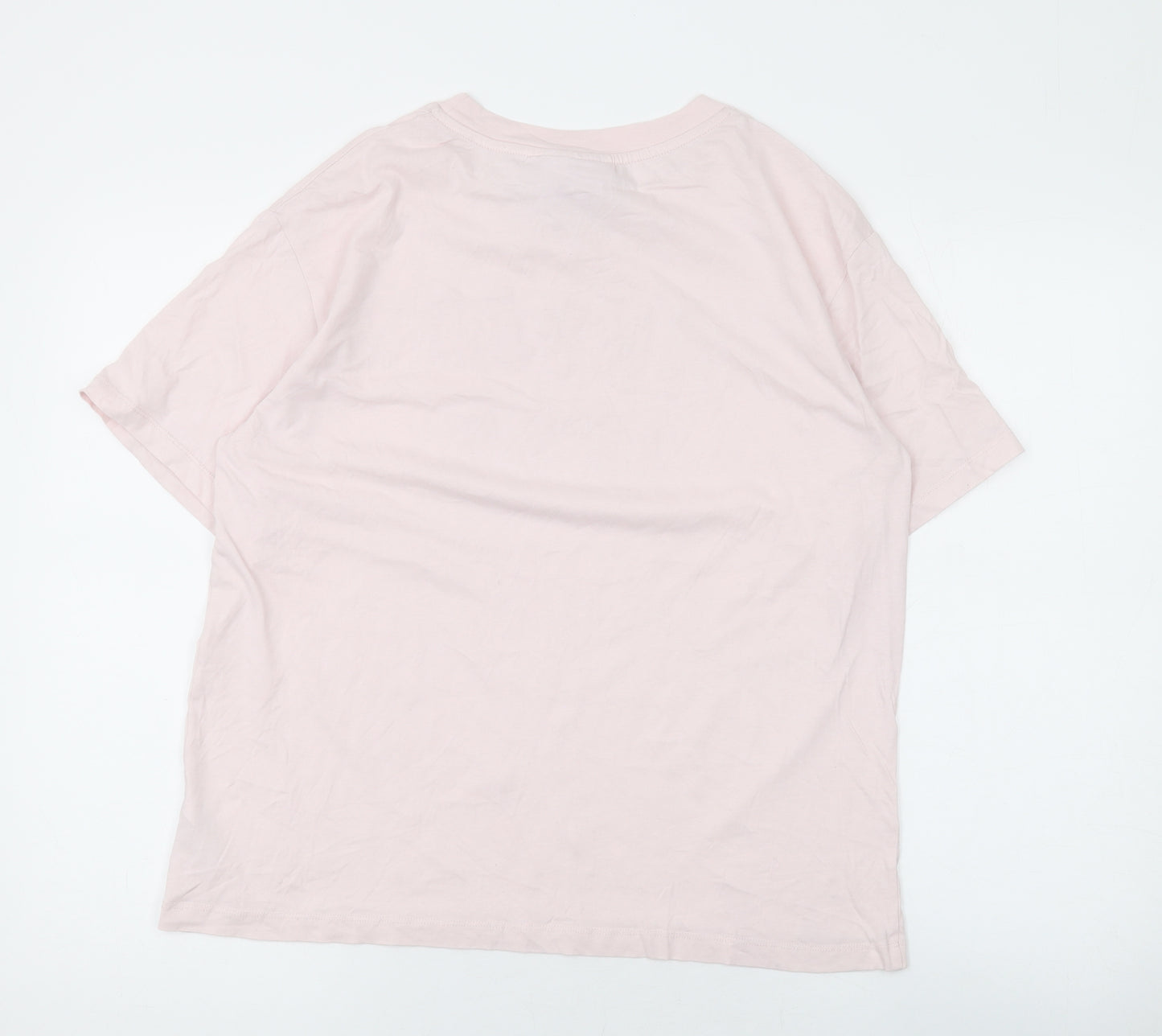 Harvard Womens Pink Cotton Basic T-Shirt Size 8 Round Neck
