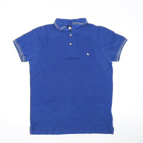 Money Mens Blue Cotton Polo Size S Collared Pullover