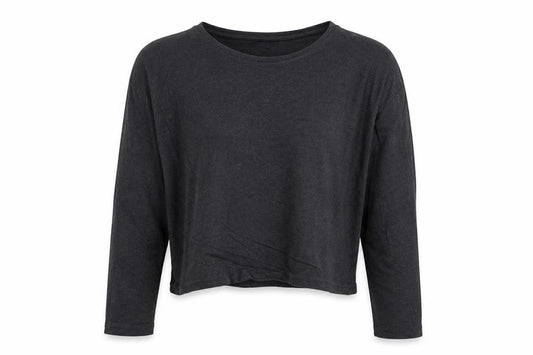 Front view of H&M women’s grey viscose basic t-shirt, size XS, round neck